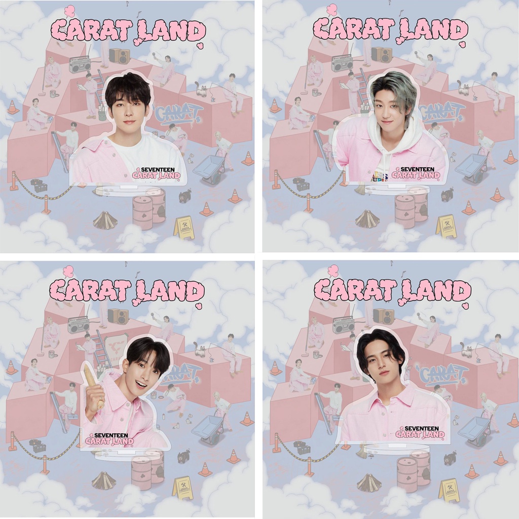 1pc SEVENTEEN Akrilik Stop Sign Berdiri CARAT LAND ALbum Baru FML