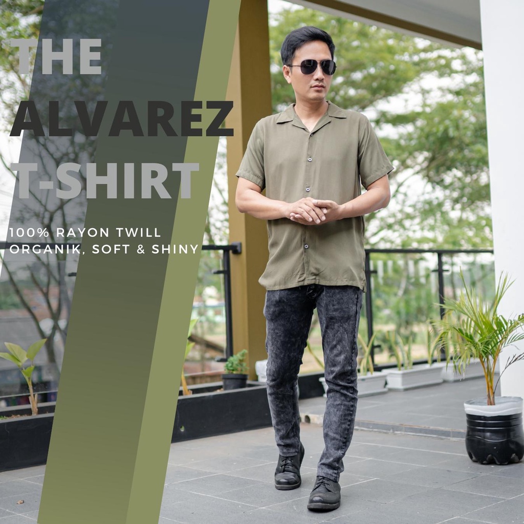 ALVAREZ Kemeja Pria Rayon Twill Organik By Ademin Co / Kemeja Kasual Laki