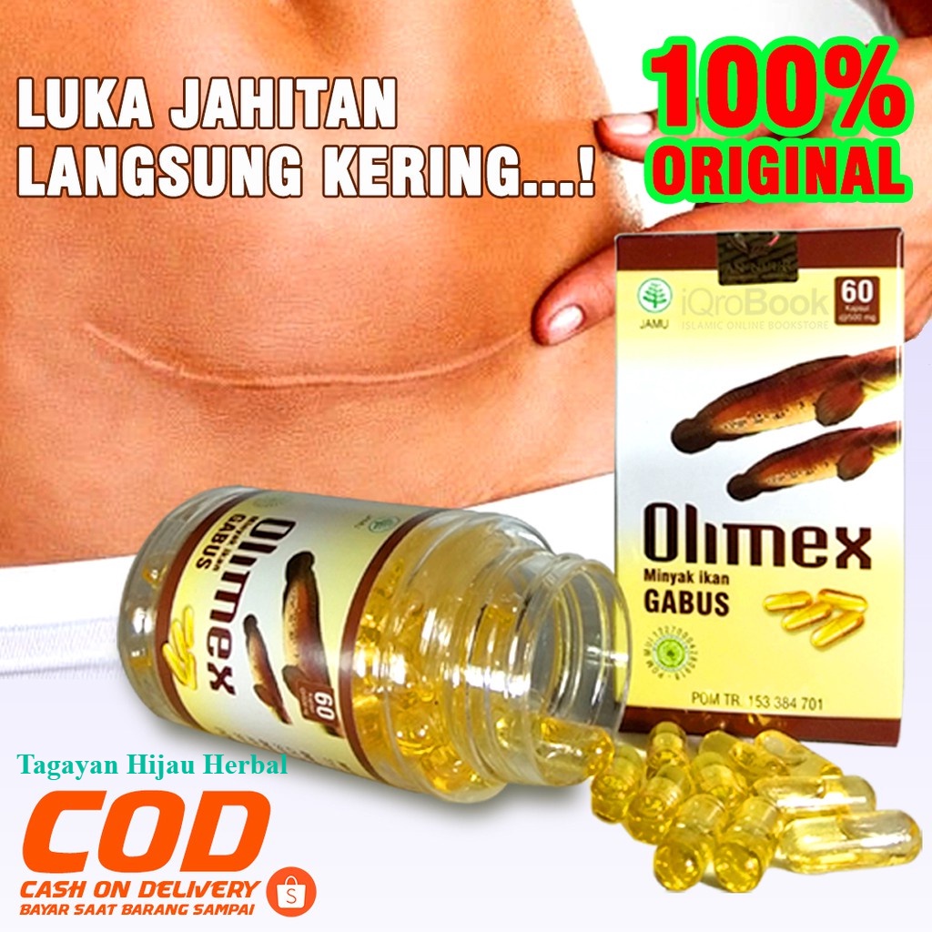 OLIMEX Kapsul Ikan Gabus - Ekstrak Original untuk Luka Diabetes & Pasca Operasi Asli