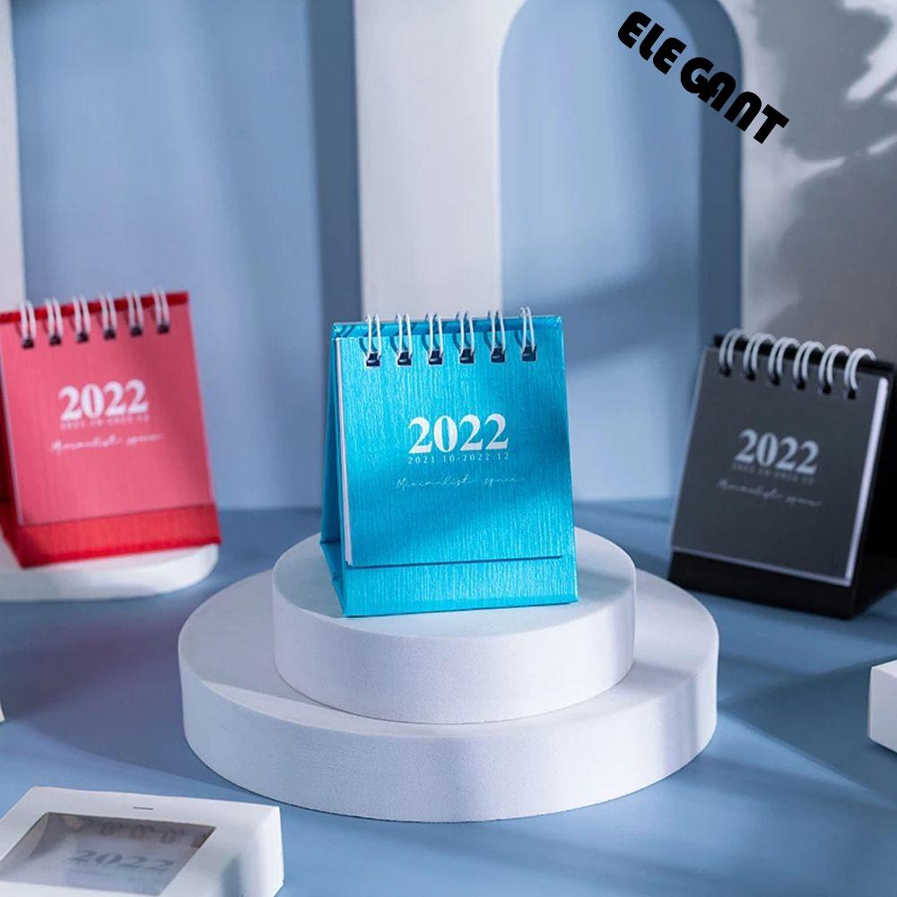 [Elegan] Kalender Meja Mini Ins Twin-wire Binding Weekly Planner Perlengkapan Kantor Kertas Tebal Berdiri Kalender Flip