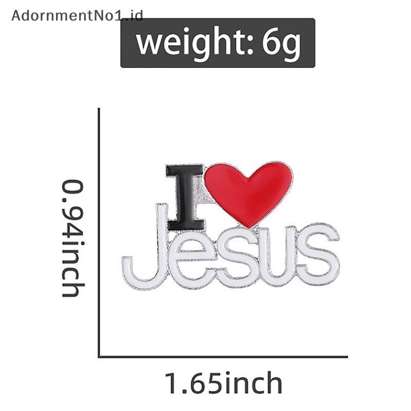 [AdornmentNo1] Trendy Bros Pin I LOVE JESUS Saint Christ Metal Badge Lapel Pin Vintage Boutonniere Kerah Wanita Tas Sweater Bros Perhiasan [ID]