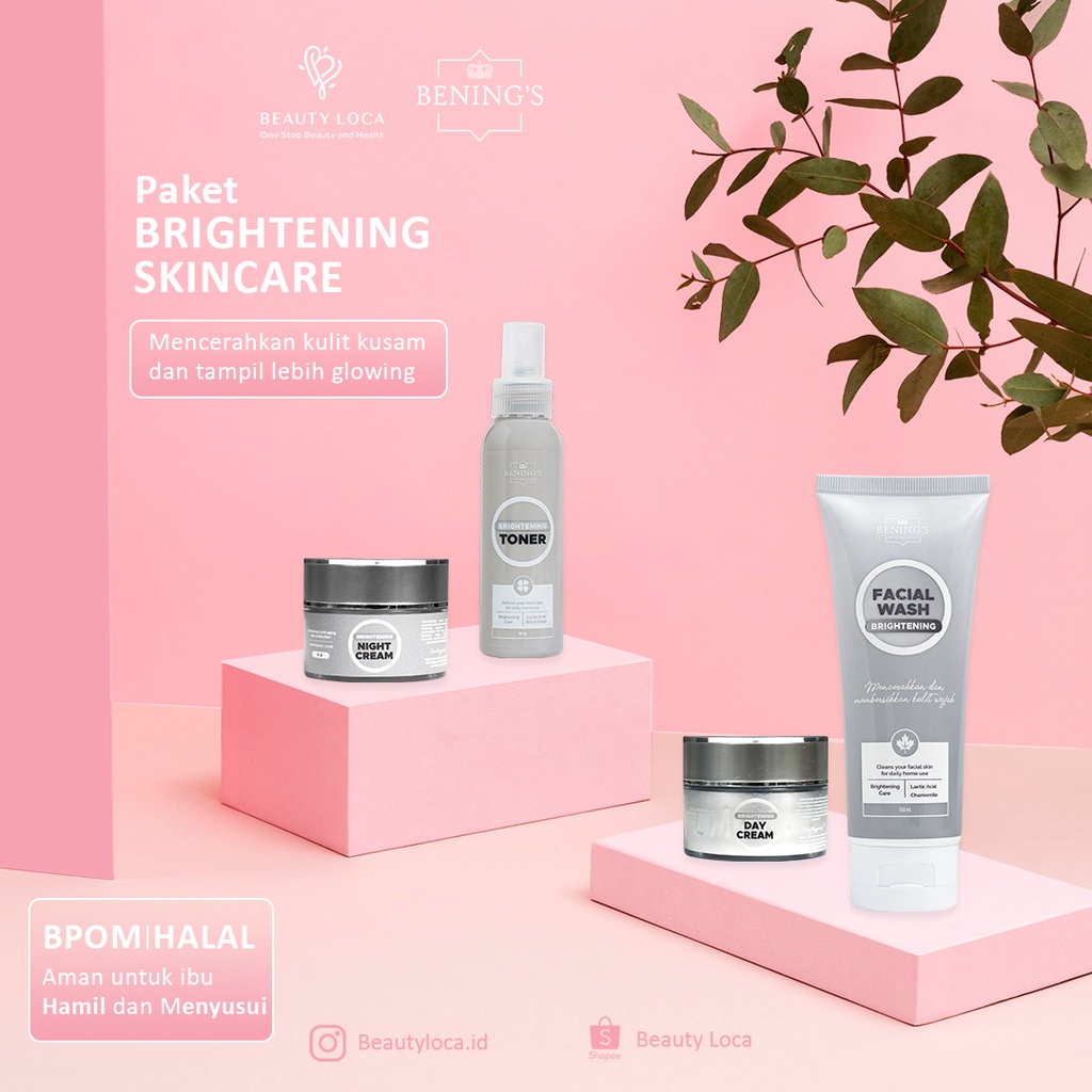 Beauty Loca - Benings Skincare Paket Brightening by Dr. Oky Pratama (Benings Clinic) Paket Pencerah dan Glowing Bening Skincare