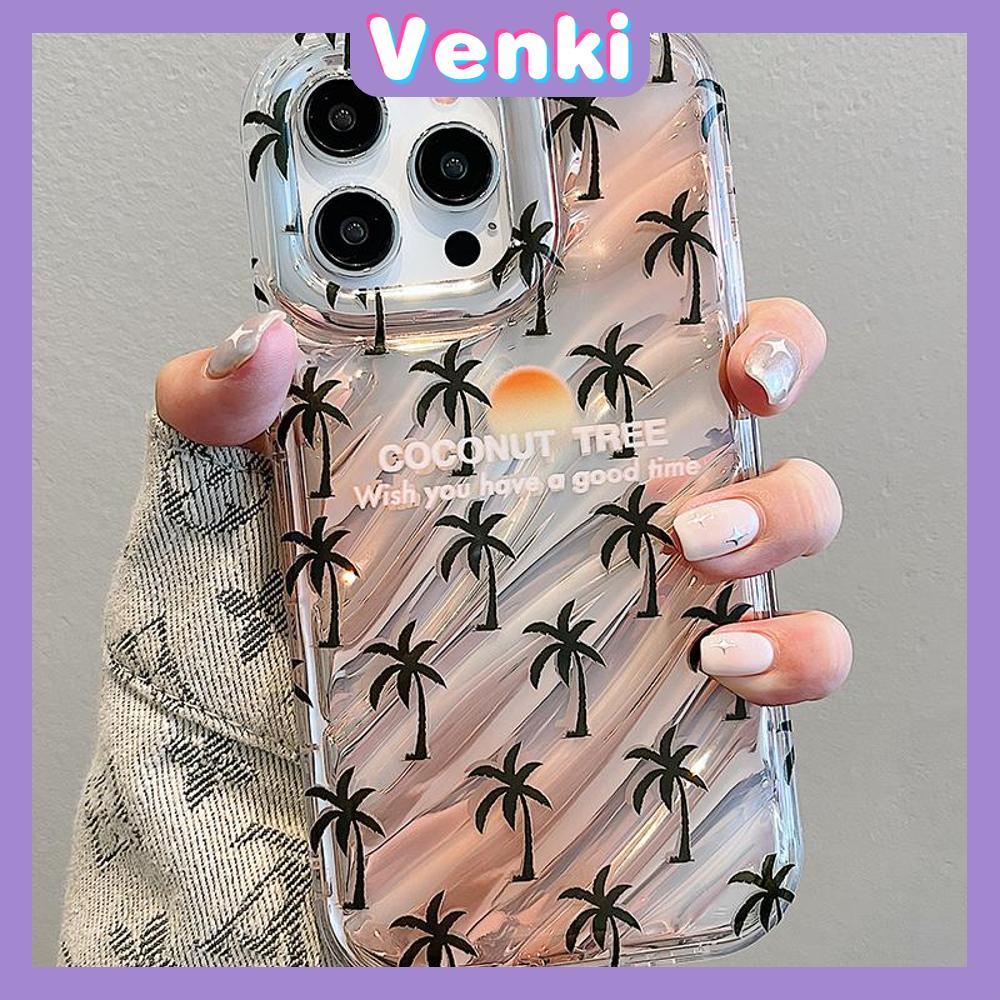 VENKI - For iPhone 11 iPhone Case Laser Reflective Transparent Phone Case TPU Soft Shockproof Airbag Case Protection Small Coconut Compatible with iPhone 14 13 Pro max 12 Pro Max