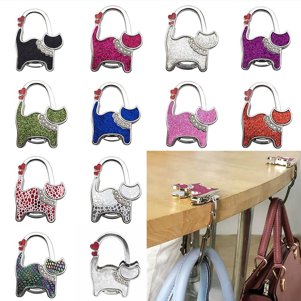 Hanger Kreatif Dilipat Tas Kait Bentuk Kucing Tas Gantungan Meja Tepi Menggantung Kait Wanita Gadis Penyimpanan Logam Pemegang Hadiah Tas Tangan Dekorasi