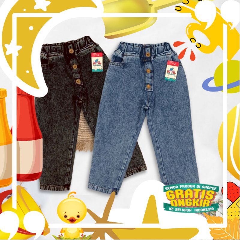 Celana Jeans Panjang Anak Perempuan Snowash Snowblack Usia 2-10 tahun / Denim anak cewek/ Lucu kado 