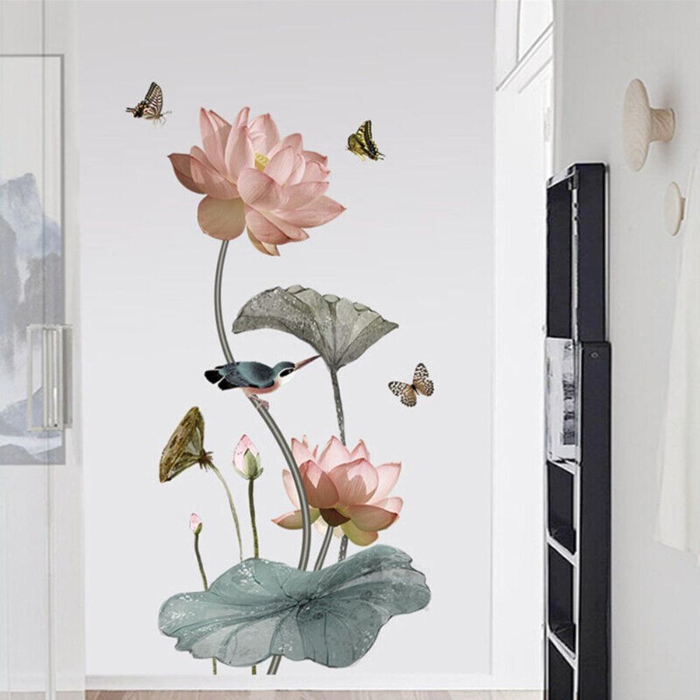 R-FLOWER Stiker Dinding Diy Ruang Tamu Wallpaper Perekat Diri