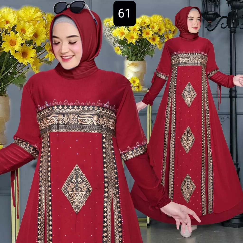 Abiyyuco TA9024 | Gamis Abaya Turkey Terbaru 2023, Turki Mewah, Turkiy Full Payet