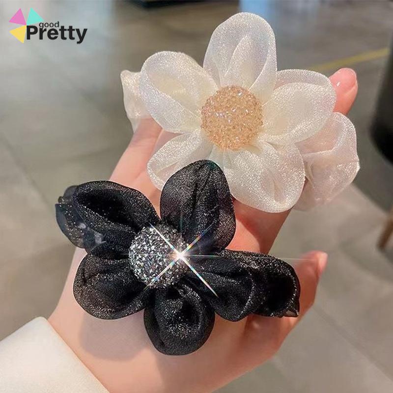 Ikat Rambut Scrunchie Korea Perempuan Model Bunga Daisy Aksesoris Wanita - PD