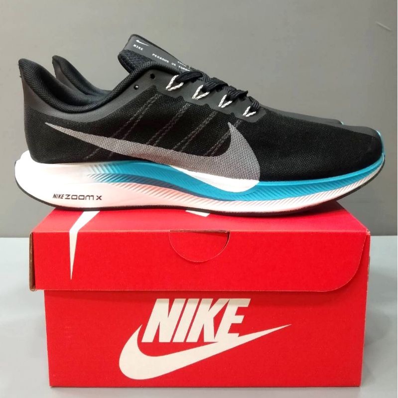 SEPATU RUNNING NIKE ZOOM PEGASUS 35 TURBO BLACK BLUE WHITE BISA COD