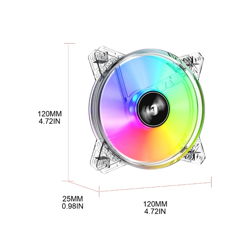 Cre 12CM Kipas Pendingin Sasis Komputer PWM CPU Temperature Control Fan 12V ARGB Synchronous 12025 12x12x2 5CM