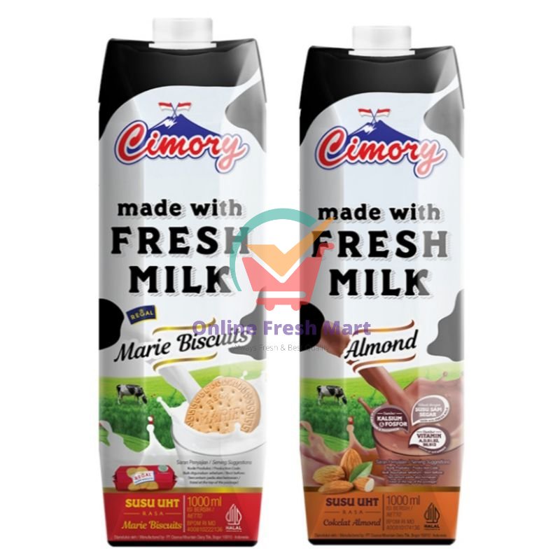 

(hanya instant) Cimory Susu UHT fresh milk Kemasan 1 liter Marie Biscuits Almond