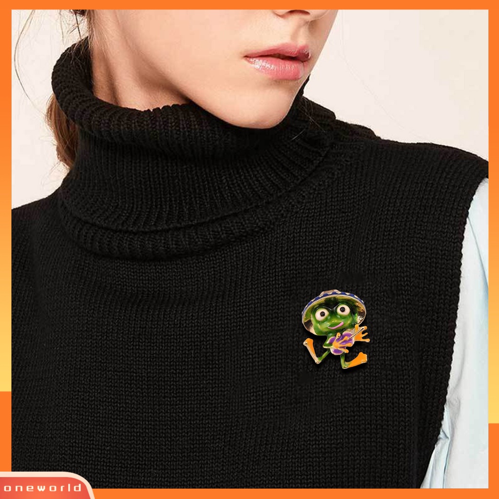 [ONE] Bros Pin Lucu Kartun Hijau Kecil Katak Pangeran Geometris Tiga Dimensi Dekoratif Berdandan Hadiah Pria Wanita Mantel Kerah Pin Perhiasan Aksesori Busana