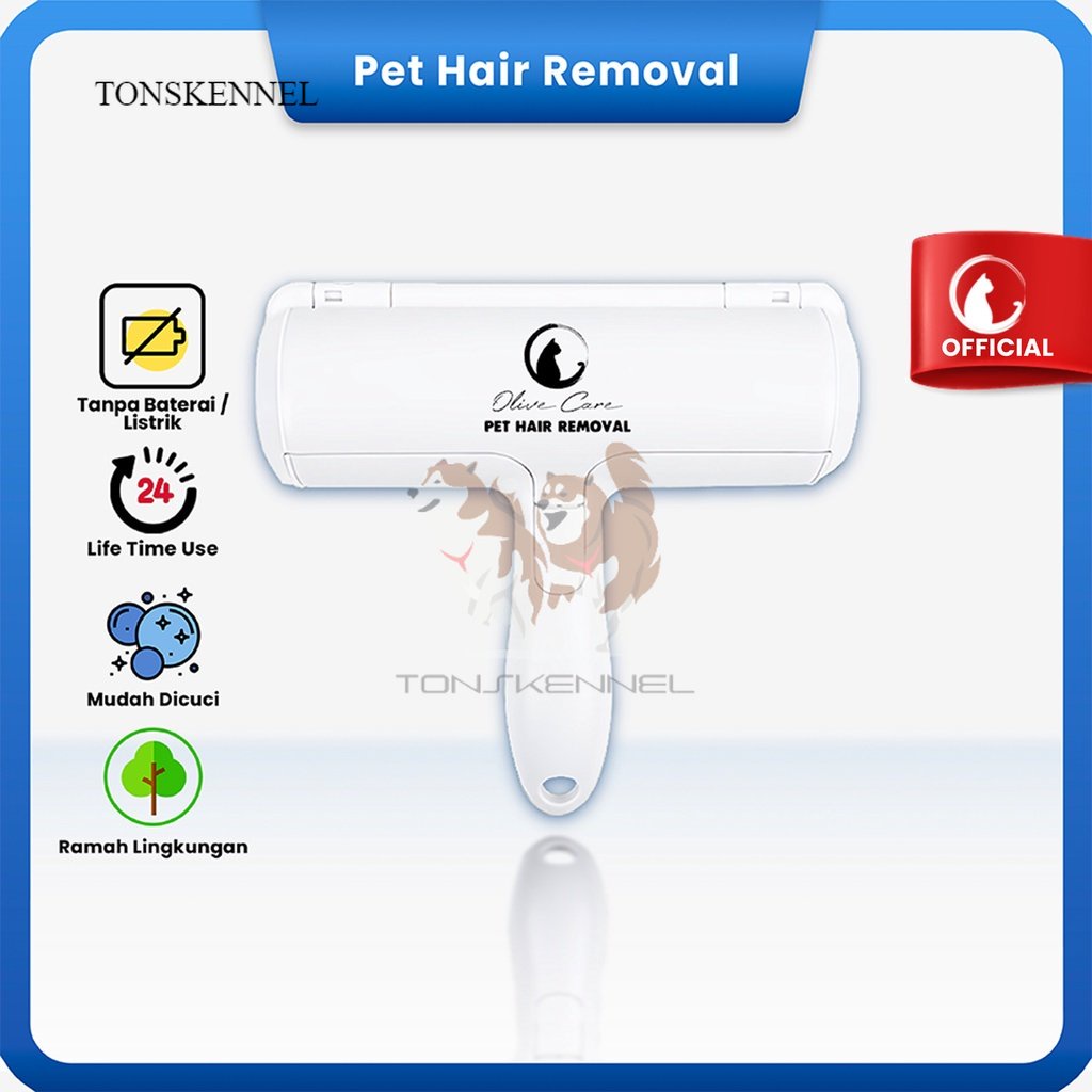 Olive Care Pembersih Bulu Kucing/Anjing PET HAIR REMOVAL yaitu Lint Roller Portable Jangka Panjang (Lifetime Use) untuk Pembersih Baju/Pakaian, Sofa, Tempat Tidur dll