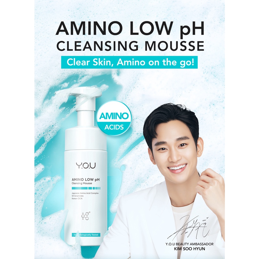 YOU Amino Low pH Cleansing Mousse 150ml 5×Ceramides Pembersih Wajah Facial Cleanser