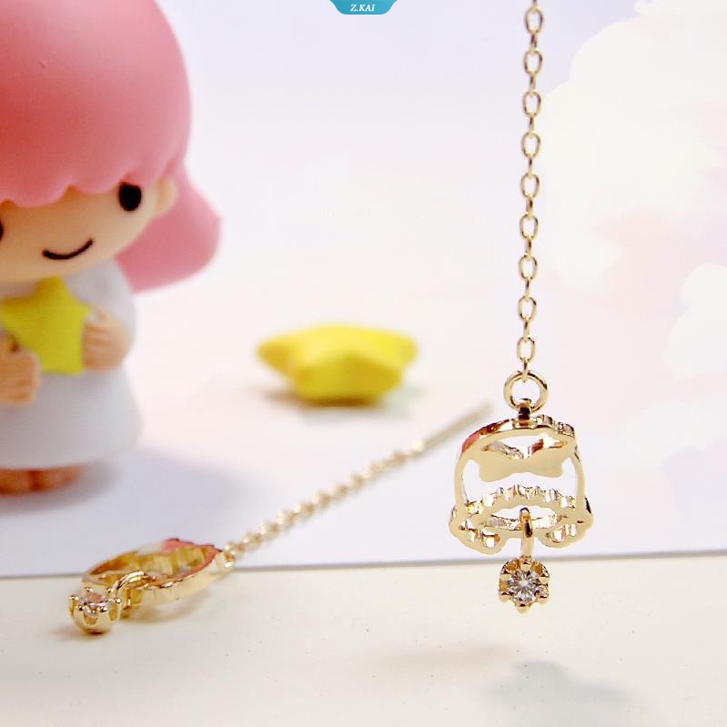 Kawaii Sanrio Aksesoris Versi Korea Dari Lucu Dan Kreatif Kartun Anime Anting Logam Liontin Perhiasan Hadiah Fashion Hadiah Ulang Tahun Pesta Mewah Sterling Silver Earrings [ZK]