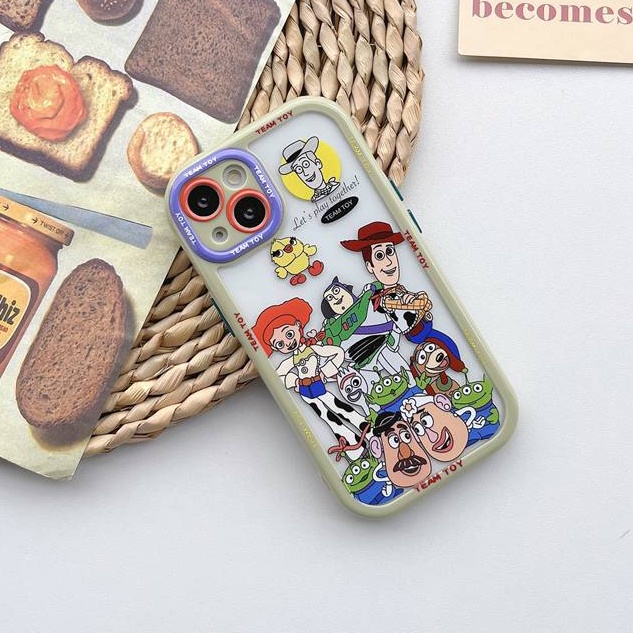 All New Cream Non-slip Camera Protect Soft Case IPhone X XR XS Max 11 12 13 14 Pro Max Women Girl Pretty Cute Toy Story LOTSO Strawberry Bear Cartoon Phone Case