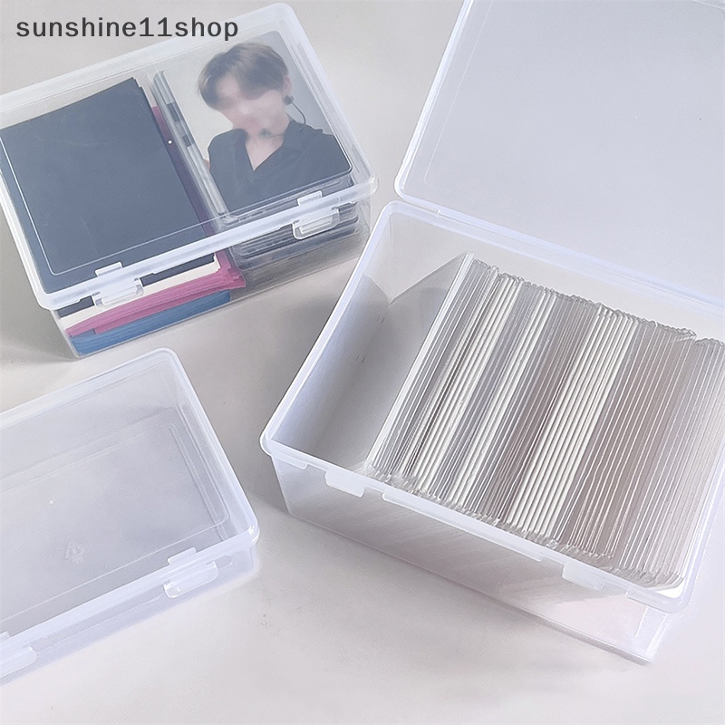 Sho PP Kotak Penyimpanan Transparan Desktop Organizer Kapasitas Besar Stiker Kotak Pensil Tempat Subpaket Desktop Stationery Storage Box N