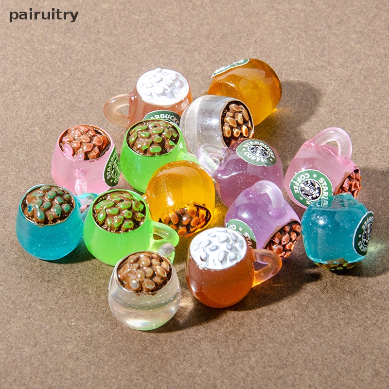 Prt 5pcs Kawaii Resin Cangkir Minuman Flatback Cabochon Scrapbooking Cocok Telepon Untuk Rambut Busur Hiasan Diy Aksesoris PRT