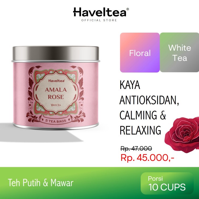 

N.E.W AMALA ROSE | Mini Tin | Haveltea | Teh Putih Mawar | Floral Tea - Loose Leaf 10g
