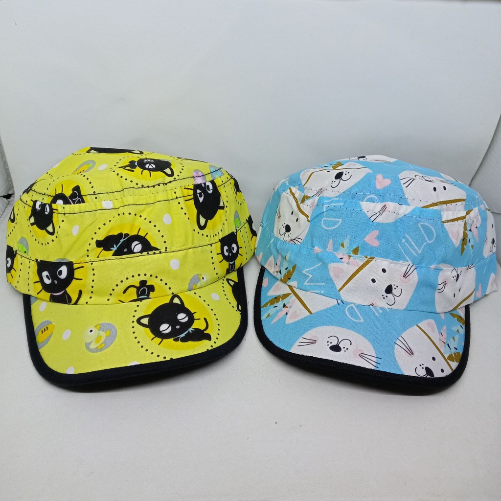 Topi Komando Bayi Full Printing Motif Karakter Animasi Kartun Keroppi | Doraemon | Kucing | Dinosaurus