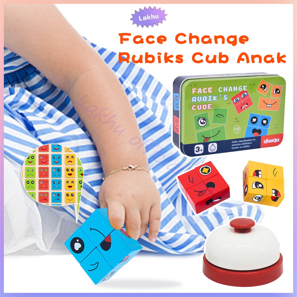 Lakhu Mainan Anak Rubik Face Changing Rubiks Cube Puzzle Mainan Edukasi Anak Mainan Kubus Magic Cube