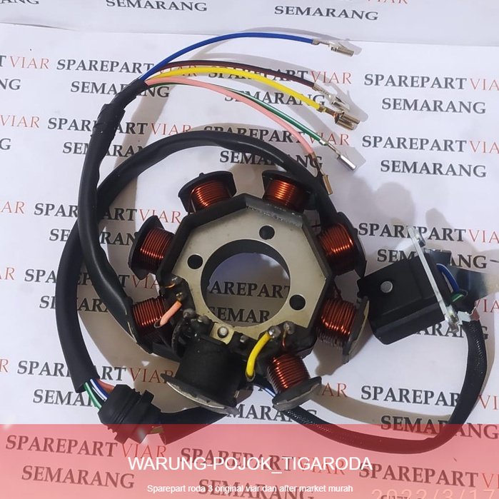 Stattor comp 8 pole jialing sepul motor roda tiga Appktm kaisar 150Cc non Radiator Viar spul 8 pole 