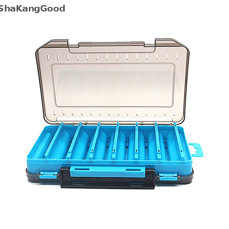 Skid Fishing Tackle box 14kompartemen Memancing Aksesoris Lure Hook Tempat Penyimpanan Alat Pancing Dua Sisi organizer box SKK