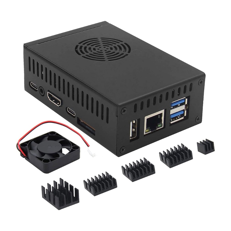 Bt N505 Metal Case- Untuk Orange Pi5 5B Enclosure Box Dengan Cooling Fan Alloy- Heatsink Pads Supports M2 NVMe Ssd2280