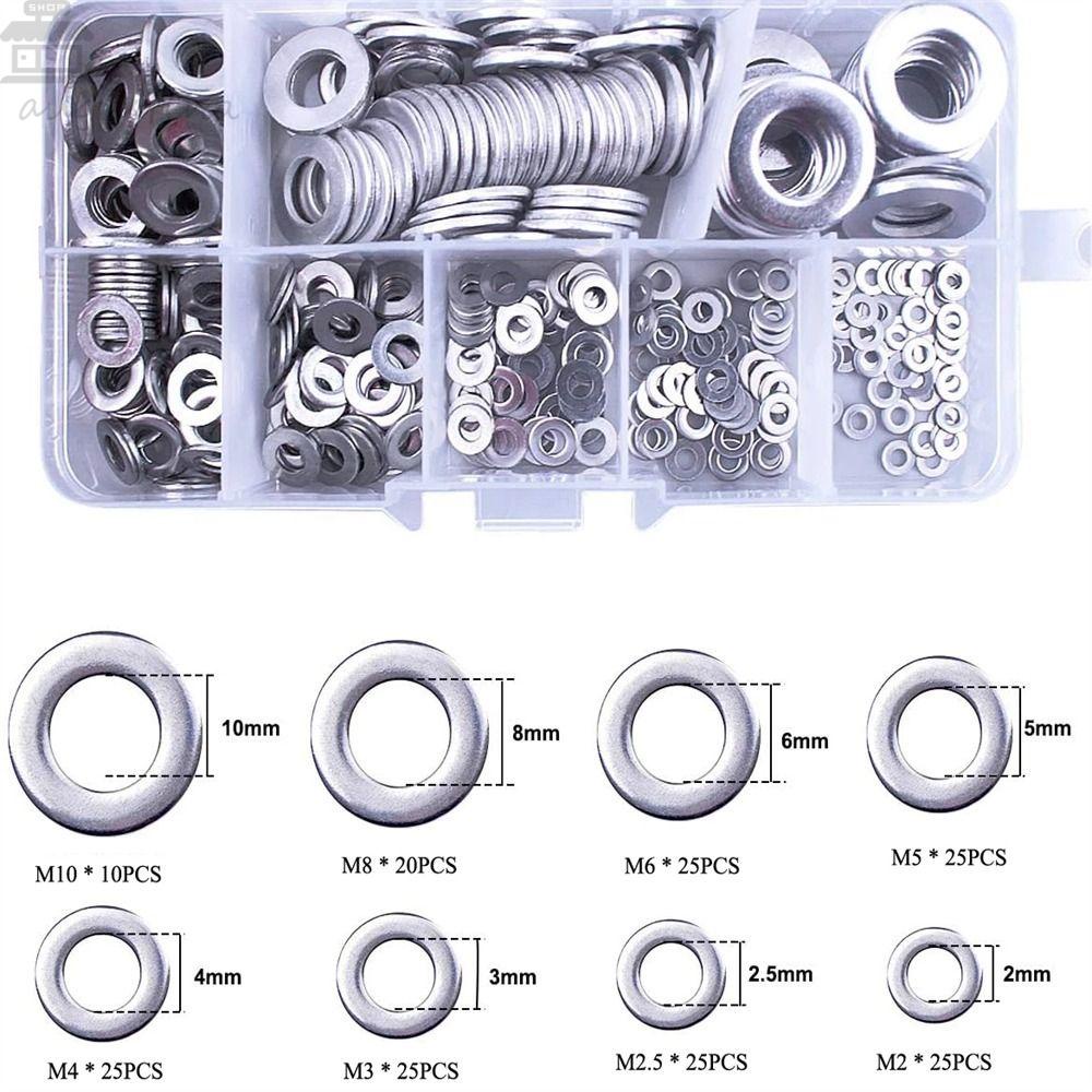 Mesin Cuci Stainless Steel Agustina Untuk Colokan Getah Isi 180Pcs Filler Piece Spacer Sealing M2 2.5 3 4 5 6 8 10 Set Mur Dan Baut