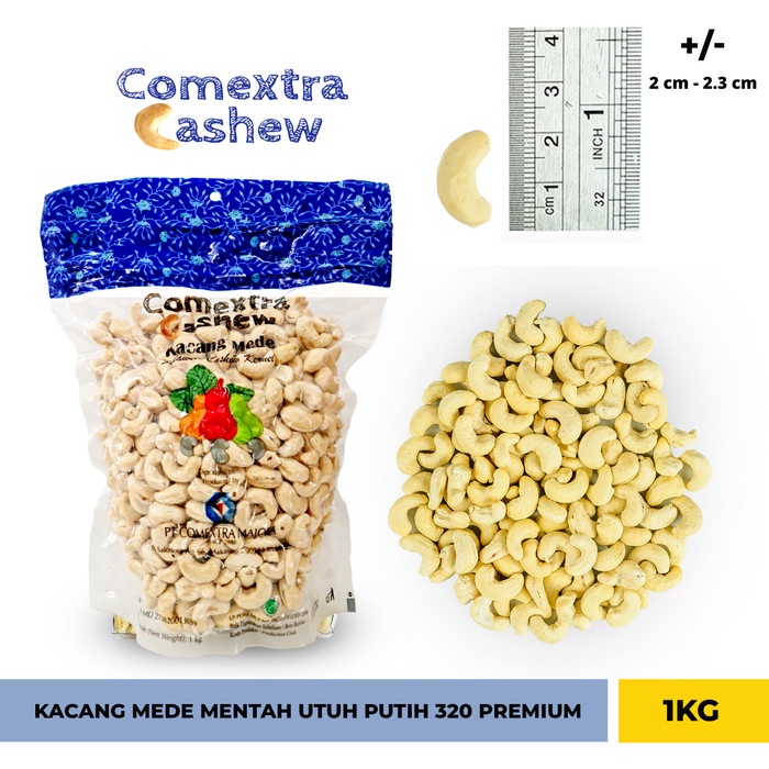 

New Arrival- Kacang Mede Mentah 1 Kg Utuh Putih 320 Premium - Cashew Mente Mete