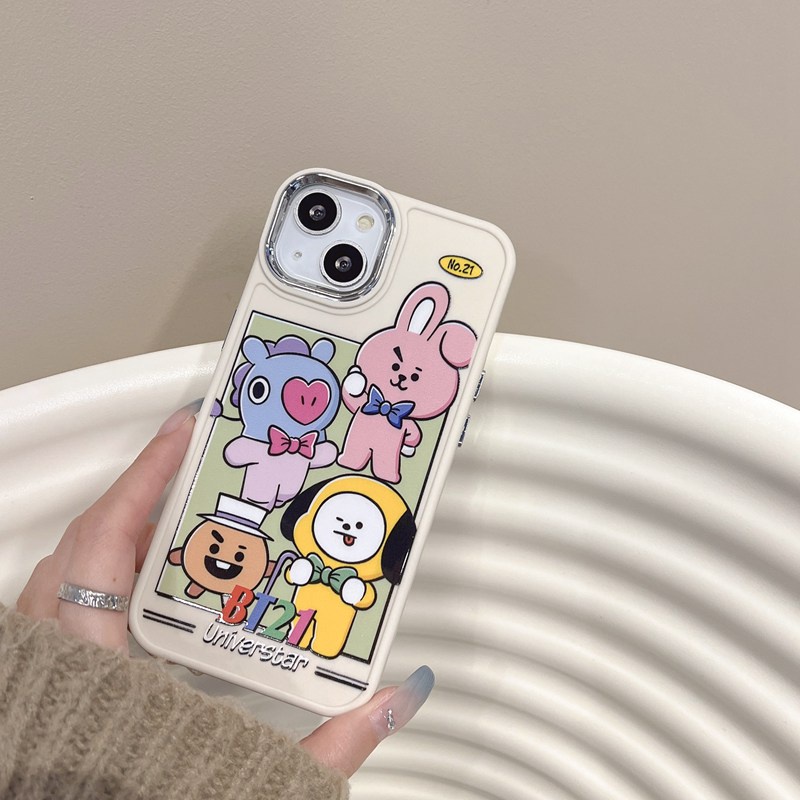 All New Electroplated Camera Skin Silicone Soft Case IPhone 11 12 13 14 Pro Max Women's Fashion Gift Cute Cartoon Phone Case BT