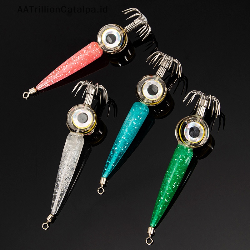 Aatrillioncatalpa LED Umpan Pancing Squid Jig Hook Udang Gurita Memancing Luminous Bait ID