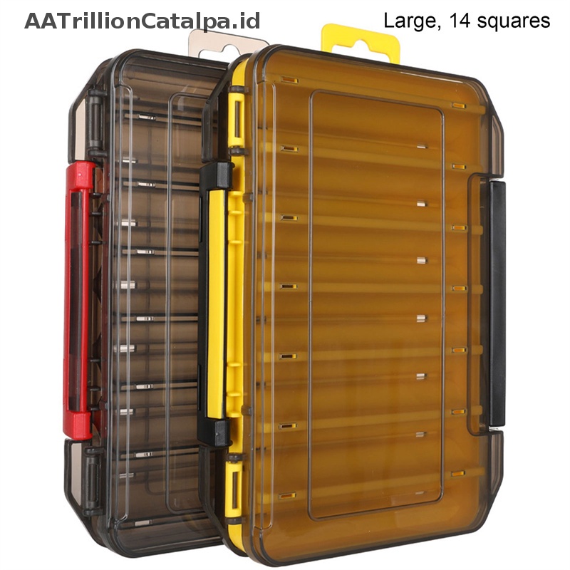 Aatrillioncatalpa Kotak Pancing Dua Sisi12 14 Kompartemen Umpan Lure Hook Storage Box ID