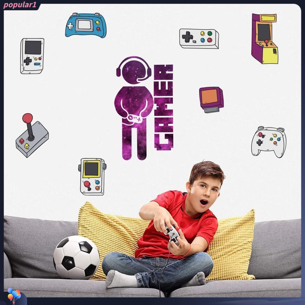 Populer Stiker Dinding Kamar Tidur Anak-Anak Perekat Diri Dekorasi Rumah Stiker Pintu Zona Gaming Video Game Decor