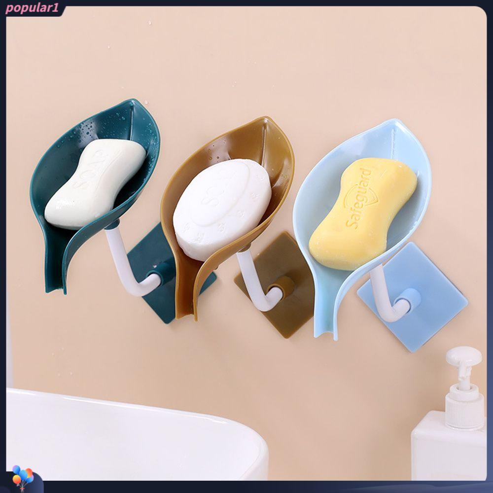 Populer Tempat Sabun Kotak Sabun Plastik Kreatif Organizer Bentuk Daun Shower Storage Box