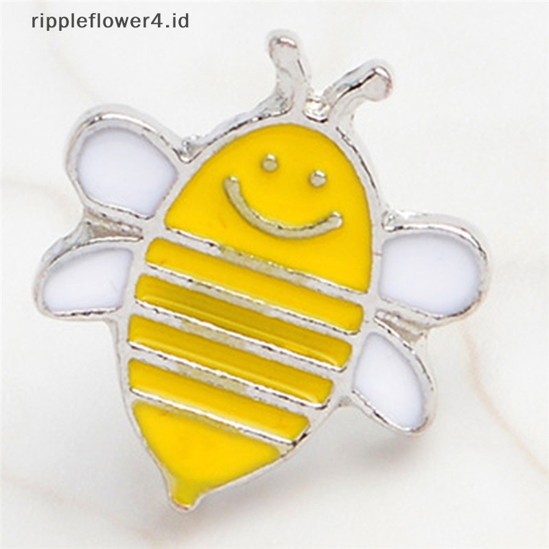 {rippleflower4.id} Lucu 4PCS Enamel Hewan Lebah Bros Pin Baju Kerah Pin Lencana Korsase Perhiasan~