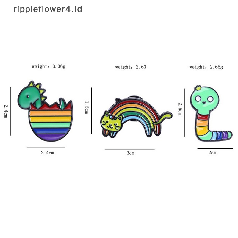{rippleflower4.id} Anda Aman Dengan Saya Bendera Hujan Kebanggaan Pecinta LGBT Enamel Bros Kerah Pin Untuk Ransel Lencana Hiasan Perhiasan~