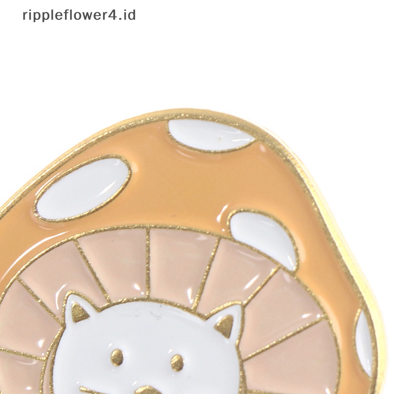 {rippleflower4.id} Kartun Lucu Jamur Enamel Pin Custom Lucu Gitar Kodok Landak Bros~