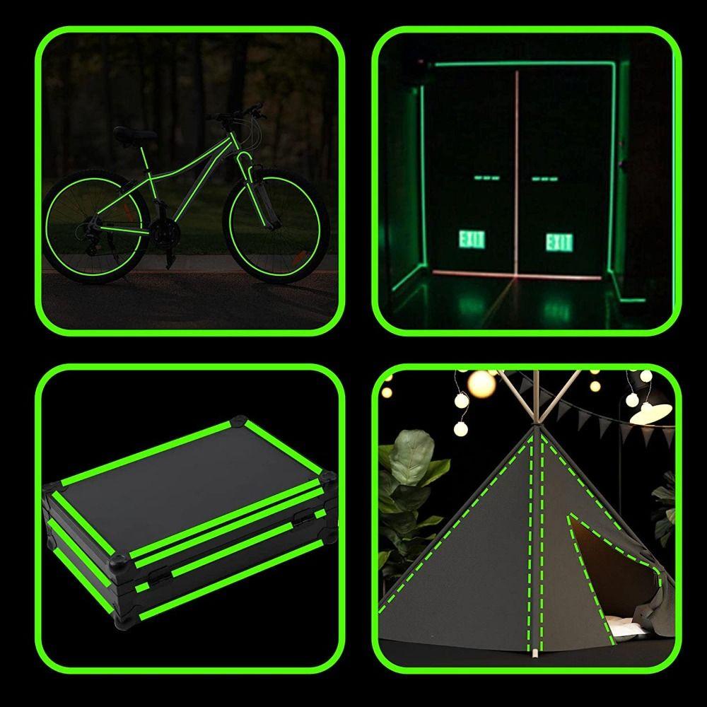 TOP 6pcs Glow Tape 60ft Total Lantai Panjang, Steps Mark Warna-Warni Terang Untuk Teater, Stage Luminous Tape