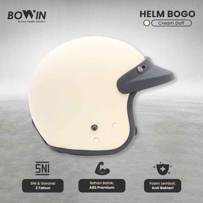 Bowin Helm SNI  Carbon Fiber Helm Half Face Bogo / Helm Retro - HELM DOFF, SILVER