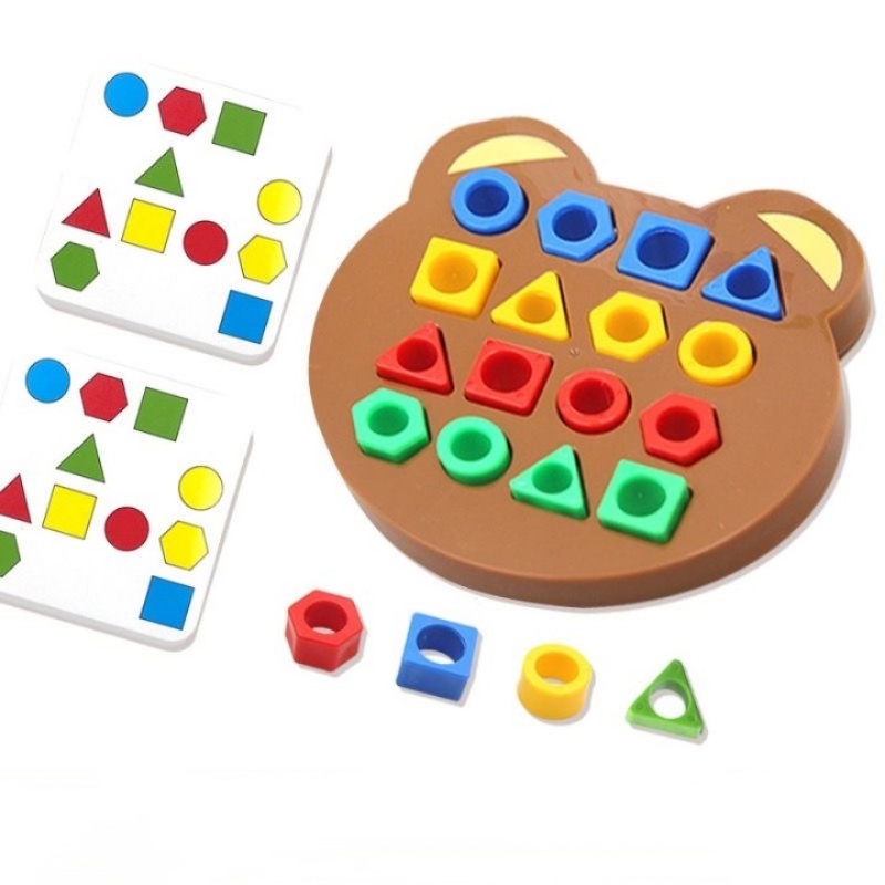 Bayi Montessori Mainan Baru Halus DIY Anak Bentuk Geometris Papan Warna Senada Menarik Puzzle 3D Belajar Edukasi Dini Interaktif Battle Game Mainan Untuk Anak