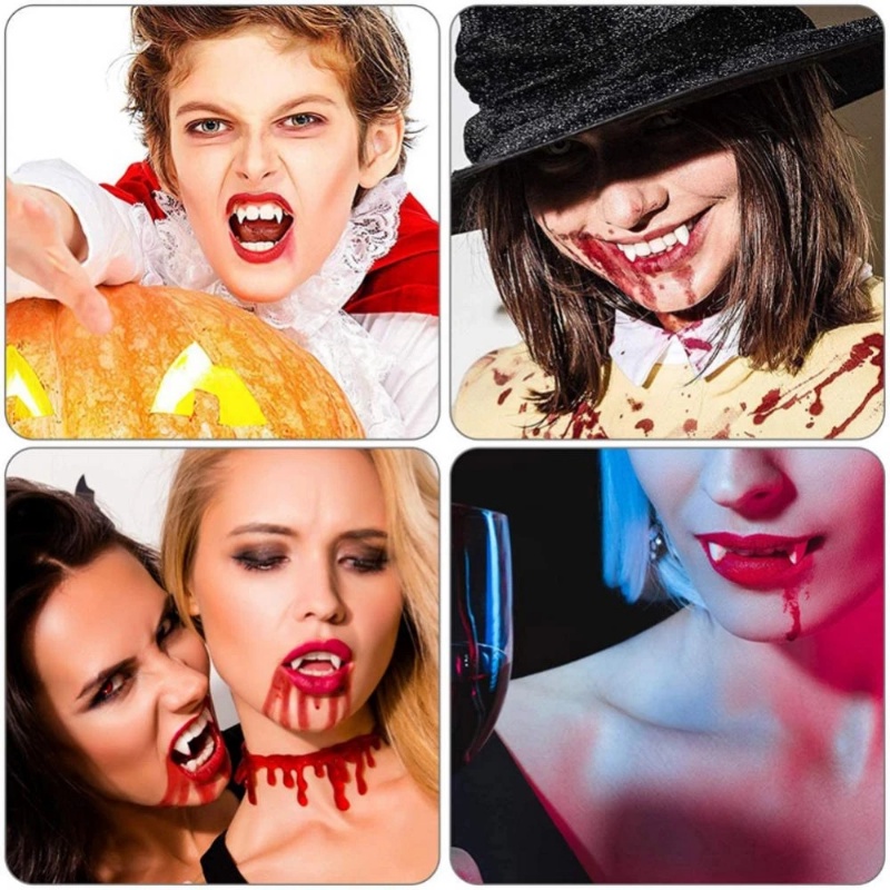 Halloween Cosplay Gigi Vampir/ Werewolf Gum Perekat Diri Setan Gigi Palsu Pasokan Pesta Keluarga