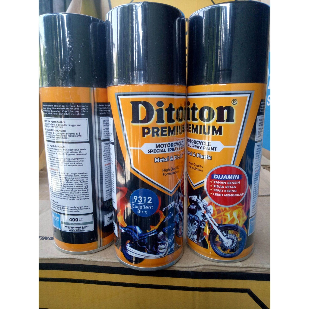 Pilok Diton premium Excellent Blue 9312 400cc Pilox Biru tua Biru cat semprot tahan bensin cat semprot diton premium