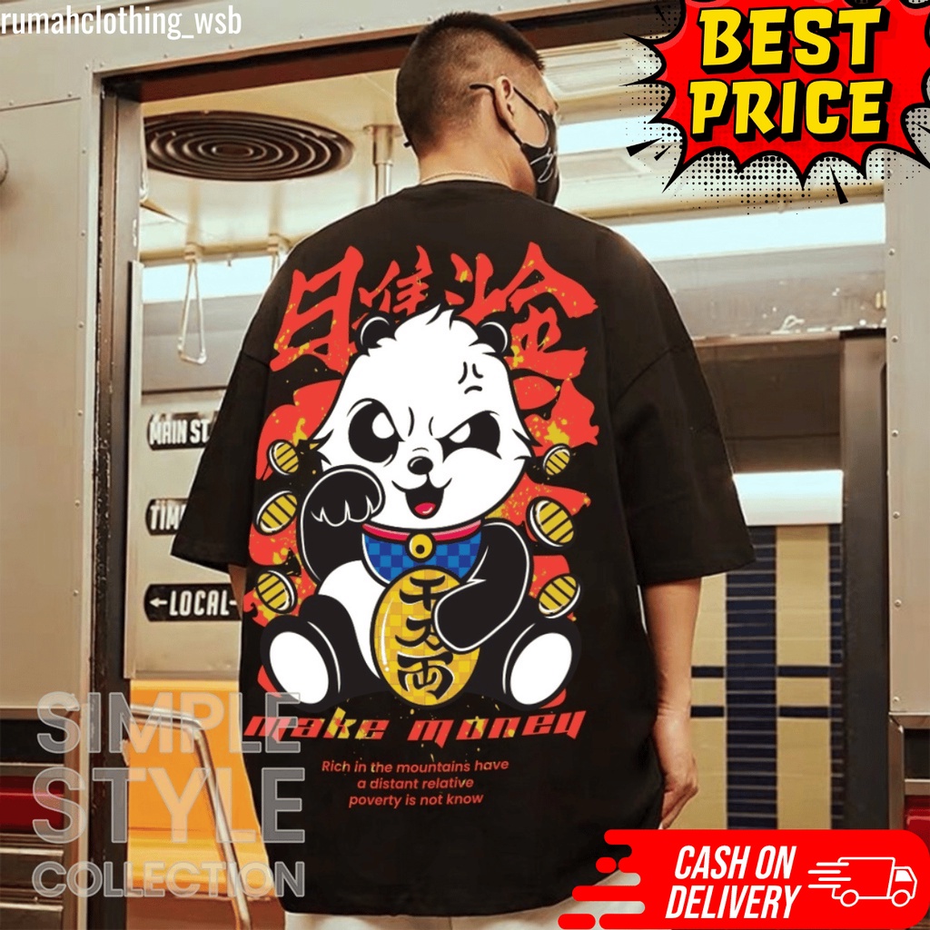 COD Clothing Kaos Distro 30s, Kaos Distro Original EAT PANDA, Kaos Oversize, Atasan Oversize, Atasan