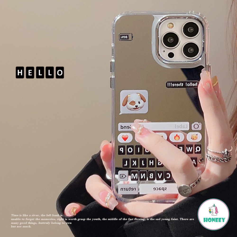 Casing Ponsel Anjing Keyboard Cermin Electroplated Kompatibel Untuk iphone 14 Pro 13 12 Pro Max11 TPU Case Cover Produk Baru