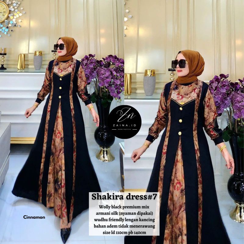 SHAKIRA DRESS #1-7 ORI BY ZAINA.ID | Wolly Black Premium