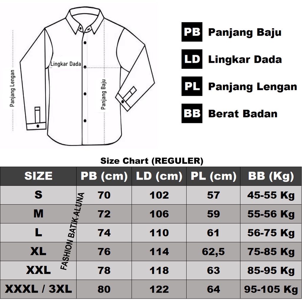 Batik Pria Premium Lengan Panjang Reguler Fit Katun Halus Baturaden Tresno Kamulyan  Aluna