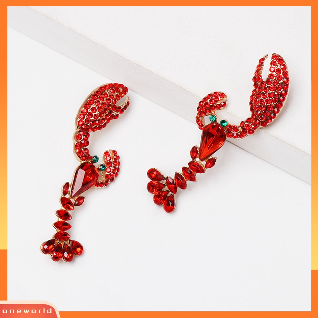 [WOD] Anting Menjuntai Kreatif Berlian Imitasi Hidup Lucu Lobster Sexy Eardrop Untuk Hadiah