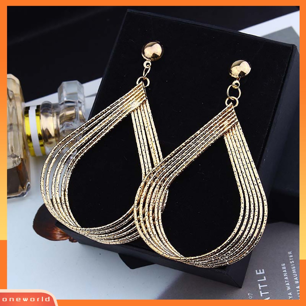 [WOD] Fashion Wanita Berongga Tetesan Air Menjuntai Anting Eardrops Perhiasan Pesta Sederhana