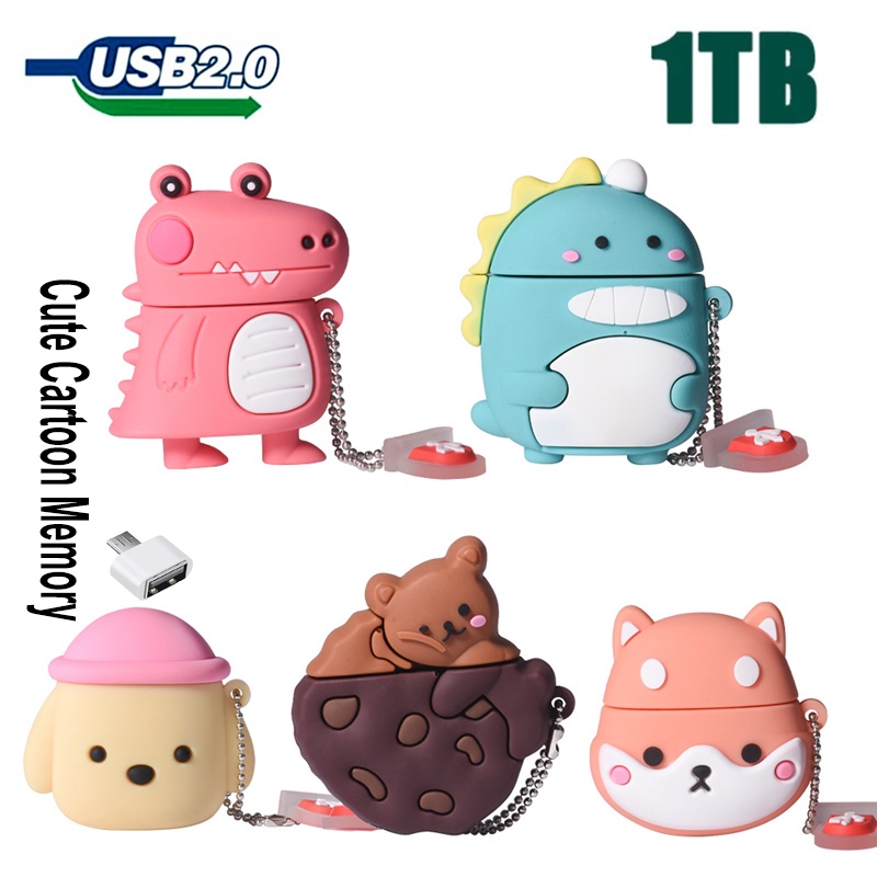 Usb 2.0 flash drive 1TB Lucu Kartun Memory stick Dinosaurus Pen drive Akita dog USB flash drive